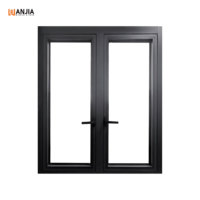 Ventanas de Aluminio Europeas con Marco Negro, Ventana Abatible de Aluminio, Ventana Francesa Abatible