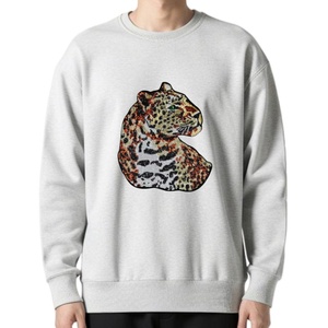 Badge brodé tête d'animal <span class=keywords><strong>l</strong></span>éopard <span class=keywords><strong>de</strong></span> luxe avec sequins, applique guépard scintillante thermocollante pour veste en jean, sweat à capuche, décoration dorsale - Product Image 4