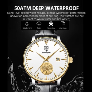 Montre mécanique pour homme POEDAGAR 151, tourbillon, cuir, étanche, calendrier, mode business, marque haut de gamme, montres de luxe pour homme - Product Image 4