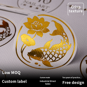 Marchio personalizzato all'ingrosso logo basso MOQ impermeabile lamina d'oro adesivi di lusso etichette personalizzate adesivi - Product Image 2