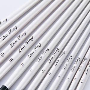 Ensemble de pinceaux pour artistes, 12 pièces, poils en nylon blanc, manche en bois, pointes plates et angulaires pour acrylique, huile, aquarelle, gouache SHENGCHENG - Product Image 4