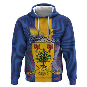 Sweat à capuche personnalisé Jour de l'Emancipation des Barbados, style drapeau national avec armoiries et carte, vente en gros, design Barbados - Product Image 3