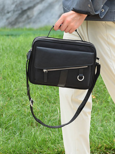 Sac messager en PU pour homme, neuf, avec fermeture éclair et bandoulière réglable, pour usage quotidien, sac à bandoulière imperméable, vente en gros - Product Image 2