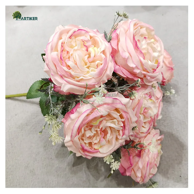 Flowers For Wedding Baby Breath Decoration Peony Wholesale Bunch Roses Bouquet Gift Artificial Carnation Flower Head
