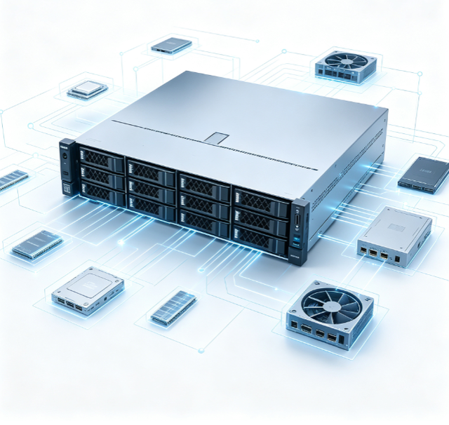2U Rack Server 12-Bay Hot Swap Enterprise Storage Server Dual CPU for Cloud Computing IDC Data Center Virtual Host