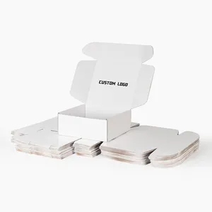 थोक कस्टम लोगो पैकेजिंग छोटे फोल्डिंग कार्डबोर्ड बॉक्स सफेद पैकेज बॉक्स नालीदार बोर्ड पेपर बॉक्स