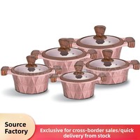 Marmite à soupe grande taille en pierre Maifan antiadhésive avec double poignée, compatible gaz et induction, ustensile de cuisine pour ragoûts et fondue