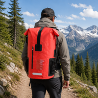 Sac à dos étanche en PVC 35L IPX-6 avec fermeture à enroulement et flottant pour kayak, bateau, voile et camping (unisexe)