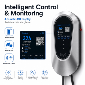 Borne de recharge murale AC haute vitesse 220V 240V, étanche IP65, avec contrôle RFID 4G et application, pour véhicules électriques Tesla, VW, BMW, Audi - Product Image 2