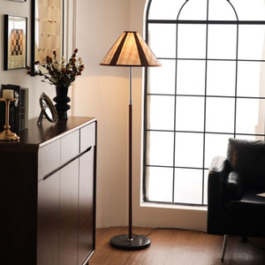 Art Floor Lamp With Woven Shade Metal Body Led Light Tricolor Living Room Bedroom <b>Standing</b> Lamp - Product Image 1