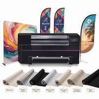 Tinta Sublimasi 4 Printhead Printer Bendera Dua Sisi 1.32m Printer Sublimasi untuk Kain Bendera & Bergaris & Berlapis Hitam