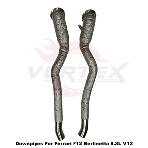 ท่อลง Vortex SS304 แบบป้องกันความร้อนสำหรับ Ferrari F12 Berlinetta 6.3L V12 ชุดระบบท่อไอเสียแบบติดตั้งได้โดยตรง - Product Image 5