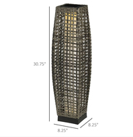 Lampe solaire LED d'extérieur en résine tressée résistante aux intempéries avec télécommande IP66 pour jardin ou véranda