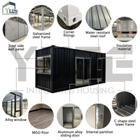 Maison de conteneur modulaire préfabriquée avec façade en verre de style moderne pour hôtel