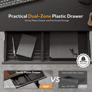 Venta al por mayor de altura ajustable escritorio eléctrico de pie con cajones, de pie escritorio eléctrico de altura ajustable, negro - Product Image 3