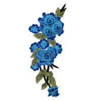 En Stock soluble dans l'eau collier fleur 3D multicouche couleur tridimensionnelle Rose broderie Style ethnique broderie décalcomanie