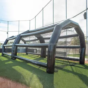 スポーツゲーム用に提出された気密設計屋外インフレータブル野球バッティングケージPvcヒッティングバッティングケージテント