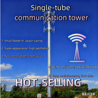 Tour de télécommunication monopode OEM 15M 20M 25M galvanisée à chaud, à tube unique, haute résistance au vent, pour couverture de signal