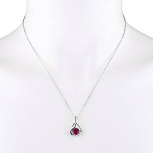 2 Ct <b>Ruby</b> <b>Necklace</b>, <b>Ruby</b> Pendant, Diamond <b>Necklace</b>, Swan <b>Necklace</b>, July Birthstone <b>Necklace</b>, Gift For Her - Product Image 5