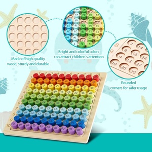 Tablero de multiplicación de madera Montessori, juego de aprendizaje de multiplicación matemática para niños, tablero de cálculo de madera, juguete educativo - Product Image 6