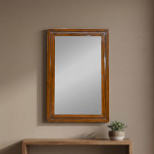 Toby Elegant Modern Solid Mahogany Wood Vanity <b>Mirror</b> Decorative <b>Square</b> Brown Wooden <b>Mirror</b> OEM Custom Furniture Supplier - Product Image 3