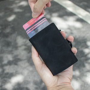 Top Quality Fashion Pu Leather Ultra Thin Small Card Holder <b>RFID</b> Auto Eject Mini Smart <b>Wallet</b> <b>for</b> <b>Men</b> Carteiras Para Homens - Product Image 4