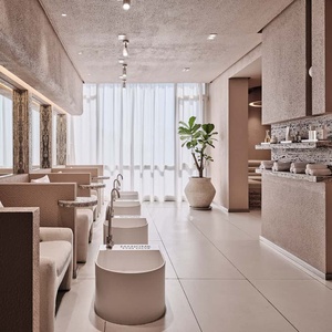 Postazioni di Lavoro per Saloni di Bellezza in Stile Brutalist con Acciaio Verniciato a Polvere e Marmo, <span class=keywords><strong>Design</strong></span> Moderno Rosa per Spazi Commerciali - Product Image 5