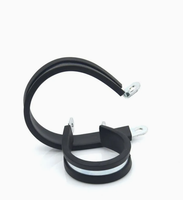 AUPROTEC Colliers de serrage réglables en acier galvanisé avec insert en caoutchouc, attaches en P pour sécuriser les tuyaux et câbles, diamètre 50 mm, 15 mm
