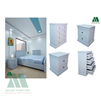 Ensembles de chambre à coucher modernes en bois de haute qualité, faciles à assembler, comprenant lit, armoires et commode, OEM ODM, vente en gros pour hôtels, Vietnam, garantie 1 an