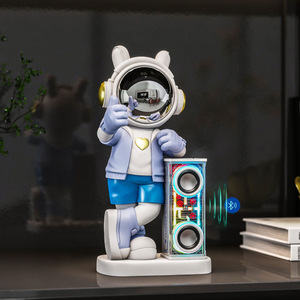 Altavoz Creativo con Forma de Astronauta, Adorno de Escritorio de Resina, Diseño Contemporáneo, Decoración Irregular para el Hogar, Oficina, Estudio, Regalo de Inauguración - Product Image 3