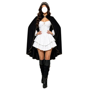 Capa de disfraz de Rey, Reina, Princesa para <span class=keywords><strong>Mujer</strong></span> y Hombre, con ribete dorado de terciopelo, para Halloween, Renacimiento, Boda, Traje Medieval, Nupcial, para Niñas - Product Image 3