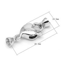 XD S1143 Argent Sterling 925 avec Cz Pave Mignon Coeur Homard et Terminaisons Anneau Crochet Bracelet Fermoirs