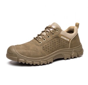 Jiankun รองเท้านิรภัยสำหรับผู้ชายและผู้หญิง, รองเท้านิรภัยใส่ทำงานสำหรับช่างเชื่อมหัวเหล็กหนังป้องกันการรั่วซึม - Product Image 1