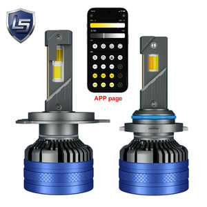 Feux de croisement <span class=keywords><strong>LED</strong></span> pour voiture <span class=keywords><strong>3</strong></span> couleurs K68, contrôle par application, H1 H4 H7 140W 30000 lumens 12V, universels, phares 880 9005 9006 - Product Image 1