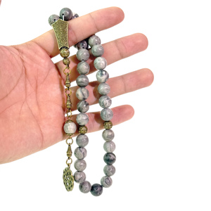 Cuentas de Oración Islámicas, Pulseras Árabes, Cuentas de Oración de Piedra Natural de 10 mm, 33 Piezas, Rosas Musulmanas, Mesbah Misbaha Tasbih Rosario - Product Image 6