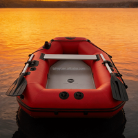 Bateau de pêche gonflable pliable Hailebao en PVC, stable, à fond rigide et épaissi, capacité 2 personnes, pour la dérive