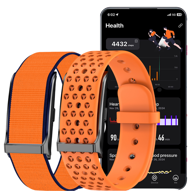 All-Day Continuous Heart Rate Monitoring Smart Wristband Blood Oxygen Saturation Body Temperature Sleep Monitor Pedometer
