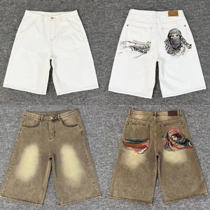 Vêtements de créateur DER White Masked Goddess, pantalon en coton brodé, streetwear pour hommes, <span class=keywords><strong>jeans</strong></span> Derschutze - Product Image 1