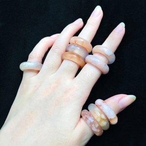 Natural Noble and Simple <strong>Jade</strong> Gemstone Ring <strong>Stone</strong> Sakura for Cherry Agate Rings Jewelry Women Decorations - Product Image 6