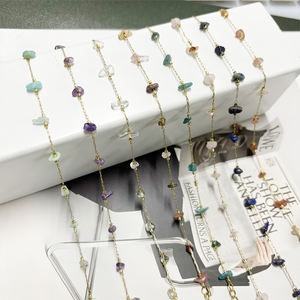 8 रंग प्राकृतिक पत्थर क्रिस्टल गोल्डन प्लेटेड फैशन वाटरप्रूफ महिला - Product Image 1