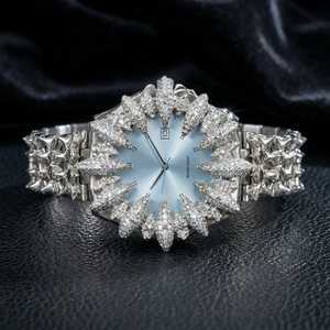 Jam Tangan Pria Gaya Gotik Kristal Safir Baja Tahan Karat dengan Gerakan Kuarsa Terinspirasi Y2K, Moissanite Digital CZ Mewah Kustom. - Product Image 1