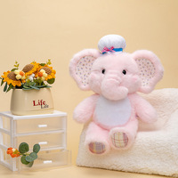 Peluche d'éléphant assis mignonne, douce, en violet, rose et bleu, pour la décoration de chambre, les cadeaux d'anniversaire et les fêtes sur le thème du zoo