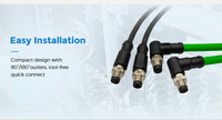 Cable de Alimentación Industrial con Clasificación de Impermeabilidad IP67, Macho a Hembra, PVC, M8, 3 Pines, 4 Pines, 6 Pines, 8 Pines, Código A