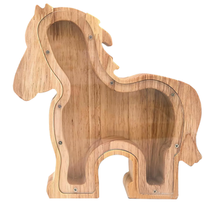 Salvadanaio a forma di cavallo in legno - Product Image 6