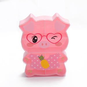 Creative Diy Handmade Beaded Jewelry Box Pink Pig Shape Foldable Storage Organizer For Kids Hair Accessories Makeup Desktop Use - Product Image 4