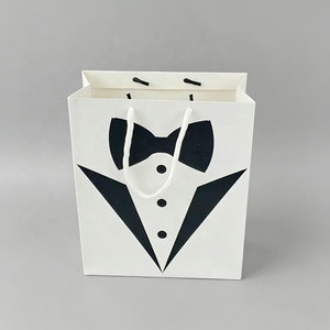 Wholesale Stock <strong>Groomsmen</strong> Tuxedo Elegant Suit Pattern Paper <strong>Bag</strong> Printed <strong>Gift</strong> Tote <strong>for</strong> Men's Father's Day Wedding Party Packaging - Product Image 2