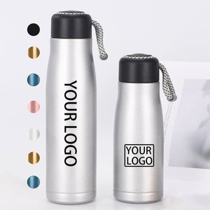 Custom logo <b>Double</b> <b>Wall</b> Stainless Steel Thermal Vacuum Flask Insulated Sport Gym Business Gifts Metal Water Bottle with Rope - Product Image 1