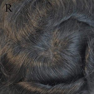 Peluca de Cabello Humano Virgen 100% Natural, Negra, Ondulada, de 6 Pulgadas, para Hombre, con Base de Encaje y PU, Cabello Indio - Product Image 5