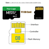 Tarjeta de Memoria Mini TF de 64 GB, 100 % Original, Capacidad Completa, Tarjeta SD de 8 GB para Reproductor de Video 4K, Cámara Deportiva para Drones