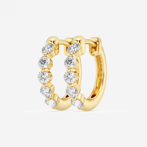 Pendientes de aro flotantes con diamantes cultivados en laboratorio, 7/8 Ctw, joyería moderna y elegante para uso diario y ocasiones especiales - Product Image 6